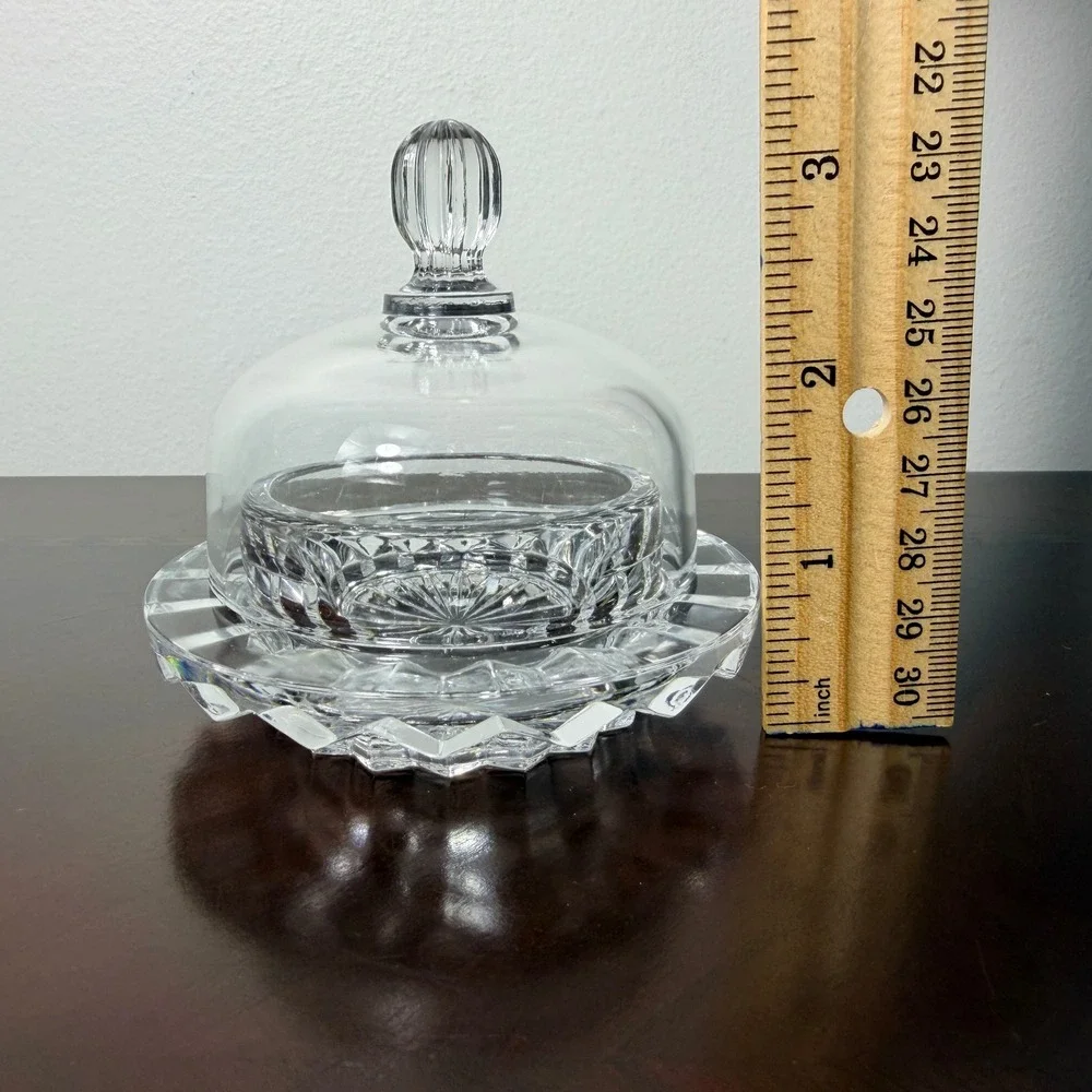 Vintage Mikasa Salina Crystal Individual Butter Dish Dome Lid Butter Cloche